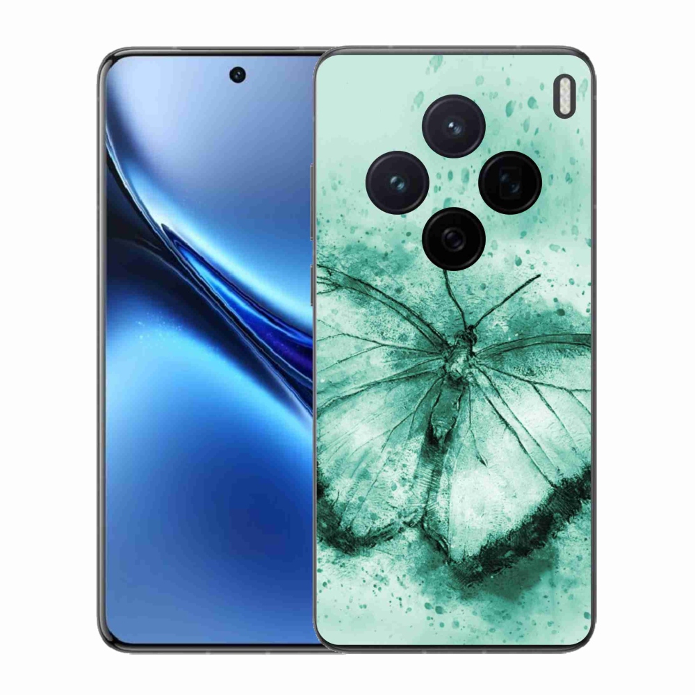 Gelový kryt mmCase na Vivo X200 5G - zelený motýl