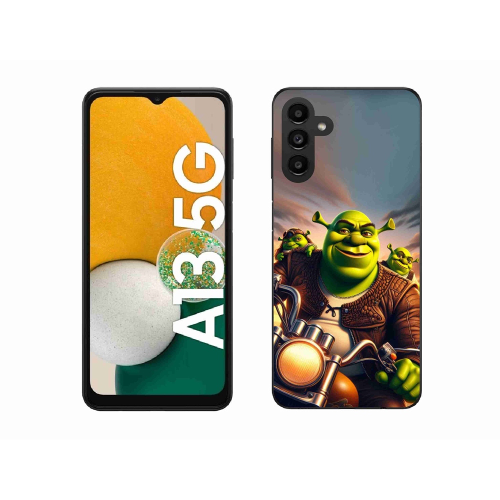 Gelový kryt mmCase na Samsung Galaxy A13 5G - shrek na motorce