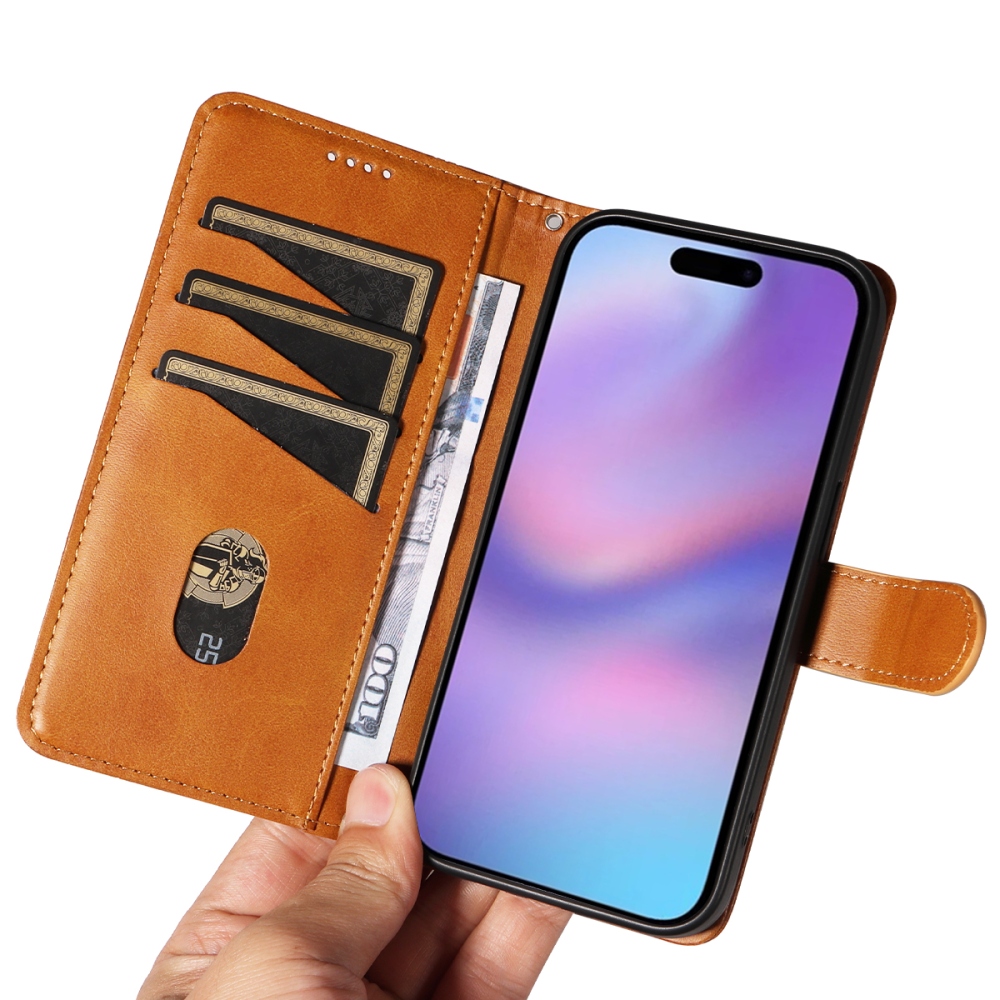 T-Shape knížkové pouzdro na iPhone 17 - hnědé