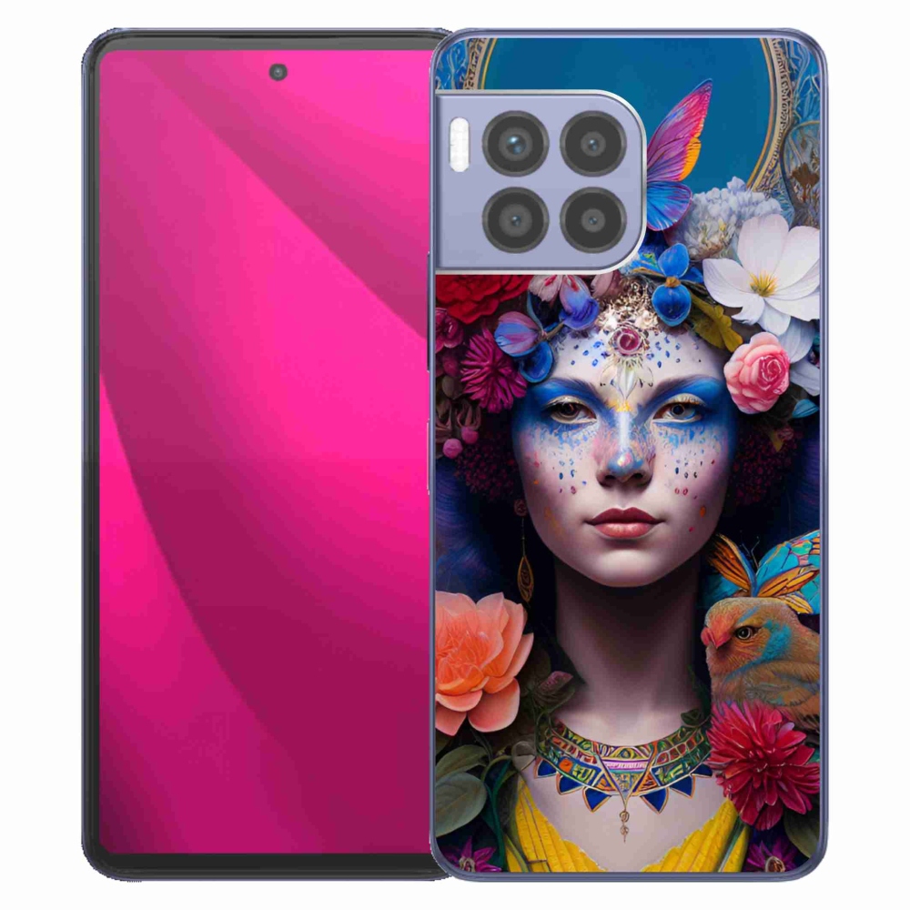 Gelový kryt mmCase na T-Mobile T Phone 2 Pro - žena s květinami