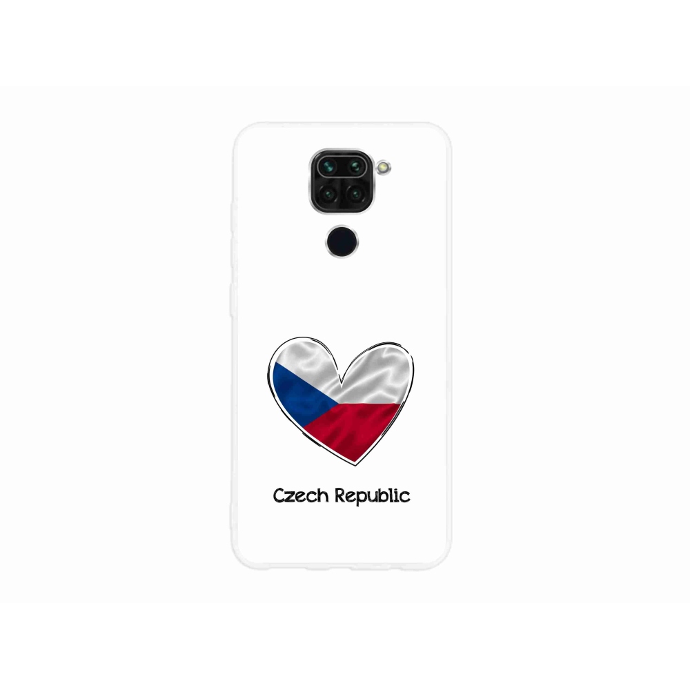 Gelový kryt mmCase na Xiaomi Redmi Note 9 - vlajka srdce bílé pozadí