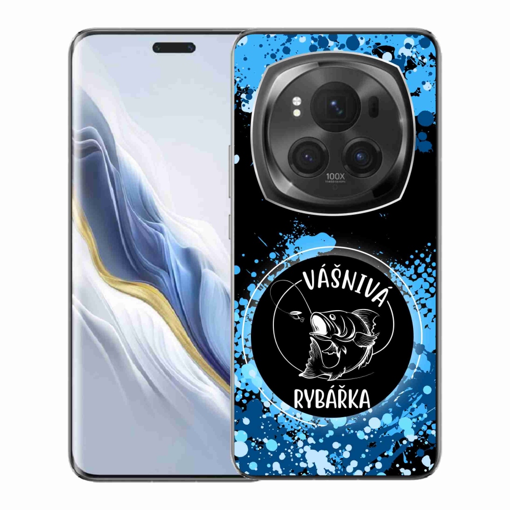 Gelový kryt mmCase na Honor Magic 6 Pro 5G - vášnivá rybářka černé pozadí
