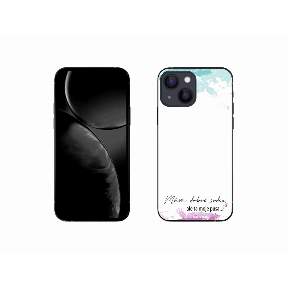 Gelový kryt mmCase na iPhone 13 mini 5.4 - vtipný text 3 bílé pozadí