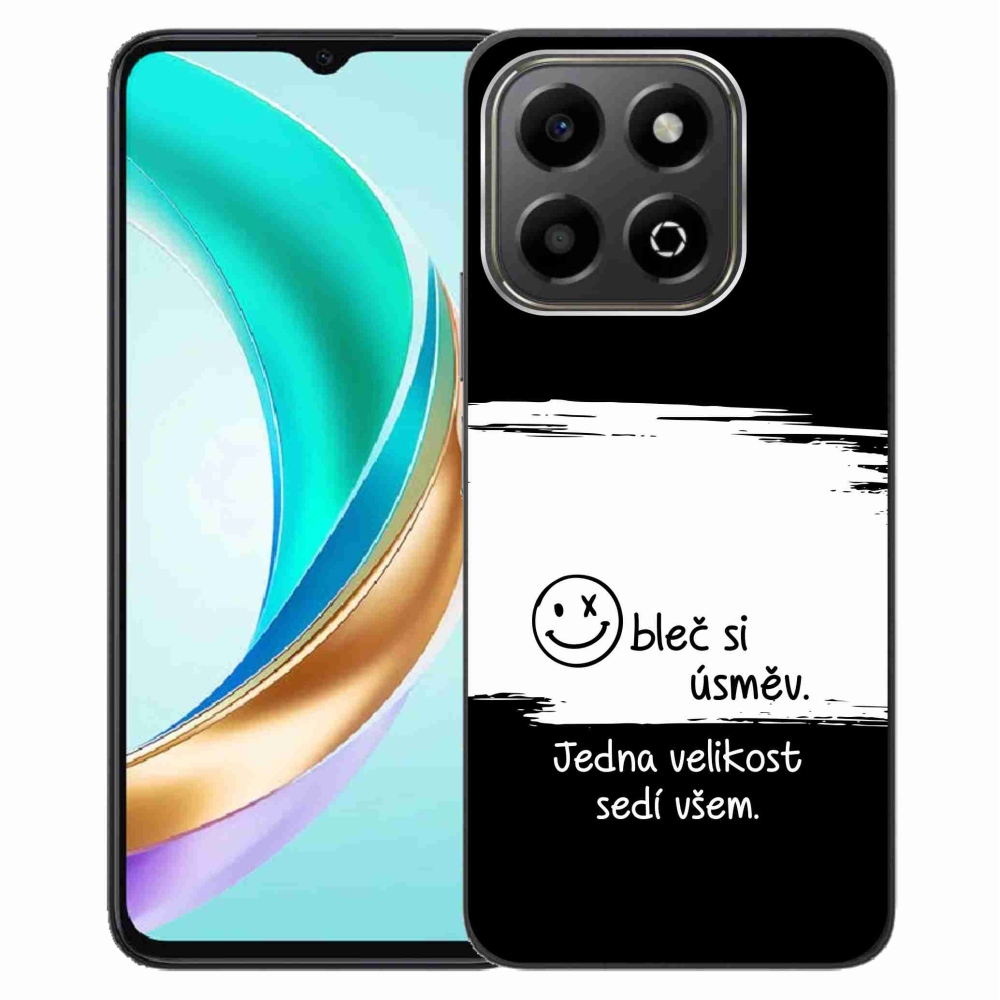 Gelový kryt mmCase na Honor X6b - vtipný text 8 bíločerné pozadí