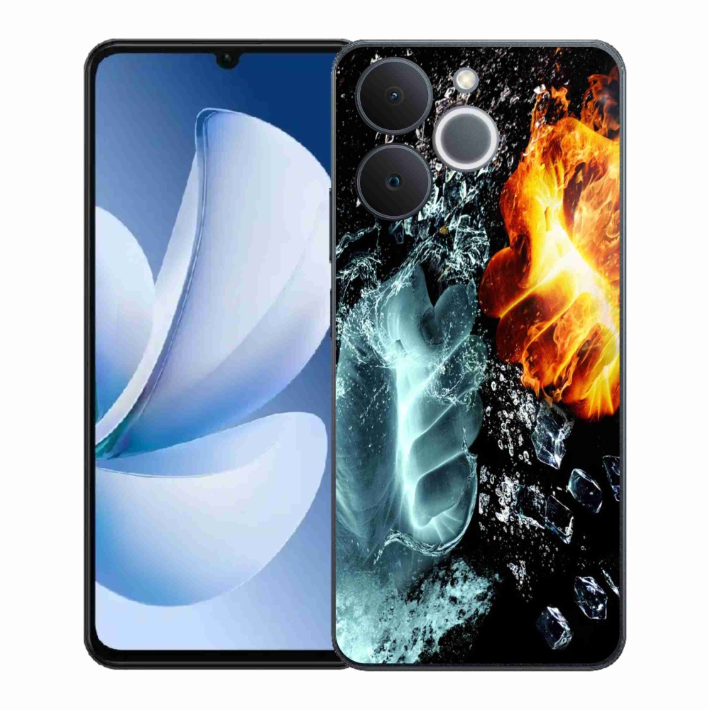 Gelový kryt mmCase na Realme Note 70T - voda a oheň