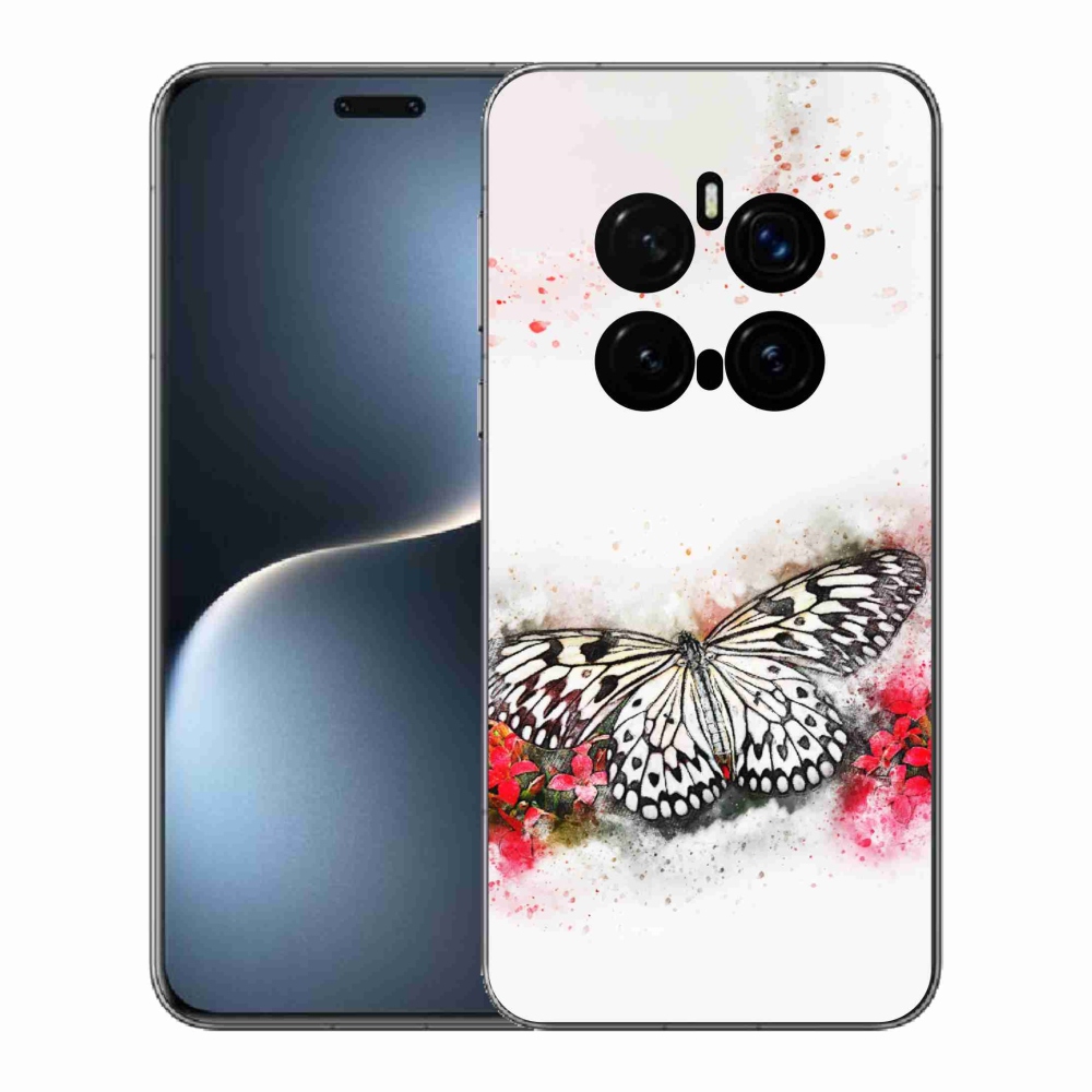 Gelový kryt mmCase na Honor Magic 7 Pro 5G - černobílý motýl