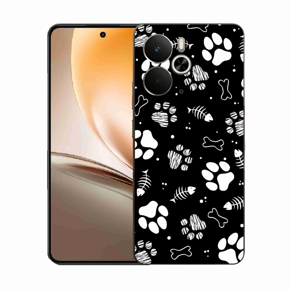 Gelový kryt mmCase na Realme 14 5G - psí tlapky