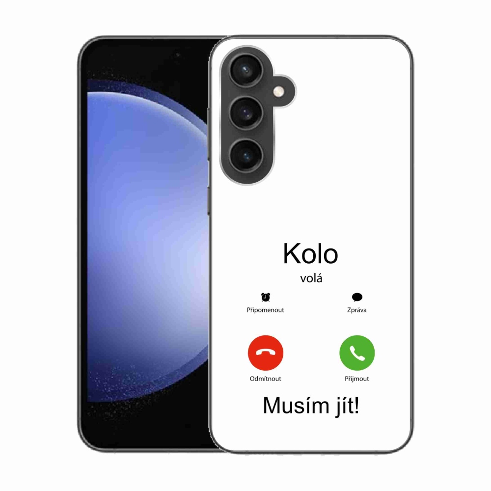 Gelový kryt mmCase na Samsung Galaxy S23 FE - kolo volá bílé pozadí