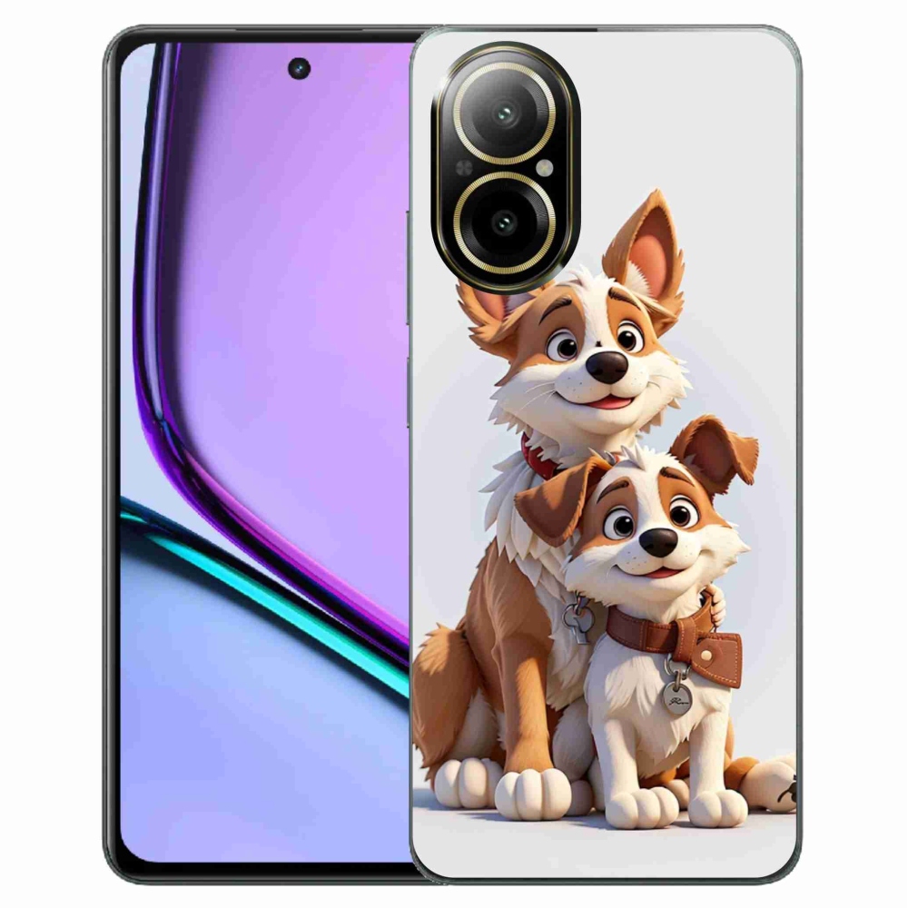 Gelový kryt mmCase na Realme C67 - kreslení psi