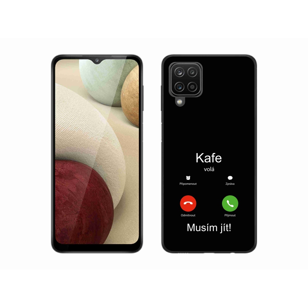Gelový kryt mmCase na Samsung Galaxy M12 - kafe volá černé pozadí