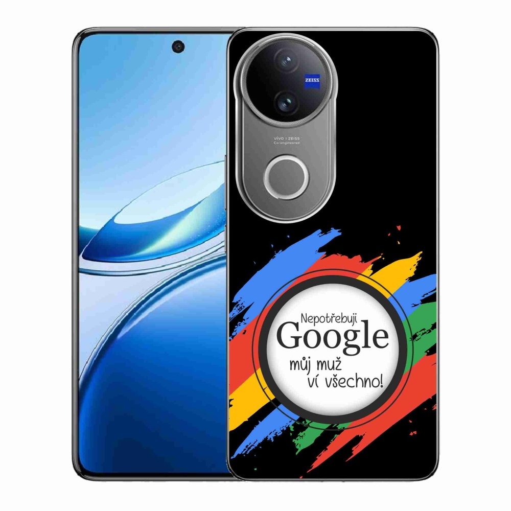 Gelový kryt mmCase na Vivo V50 5G - muž ví všechno černé pozadí