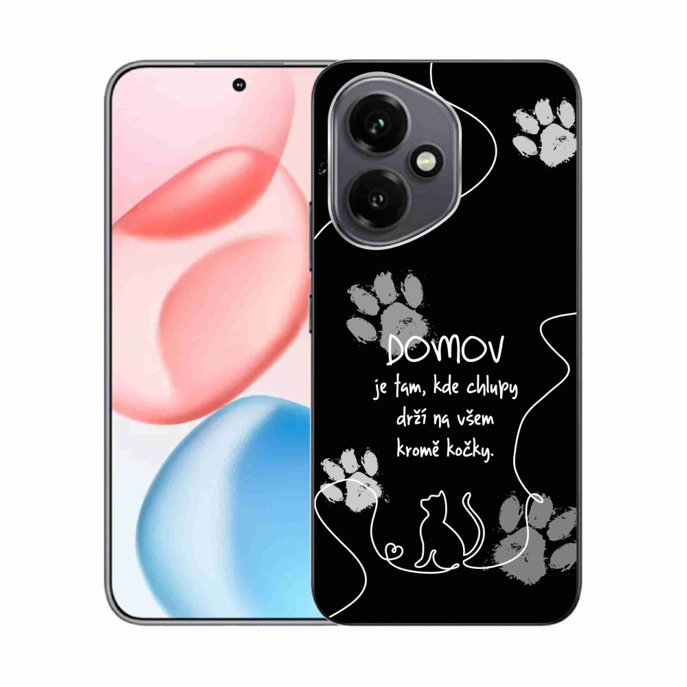 Gelový kryt mmCase na Honor 400 - kočičí motiv černé pozadí