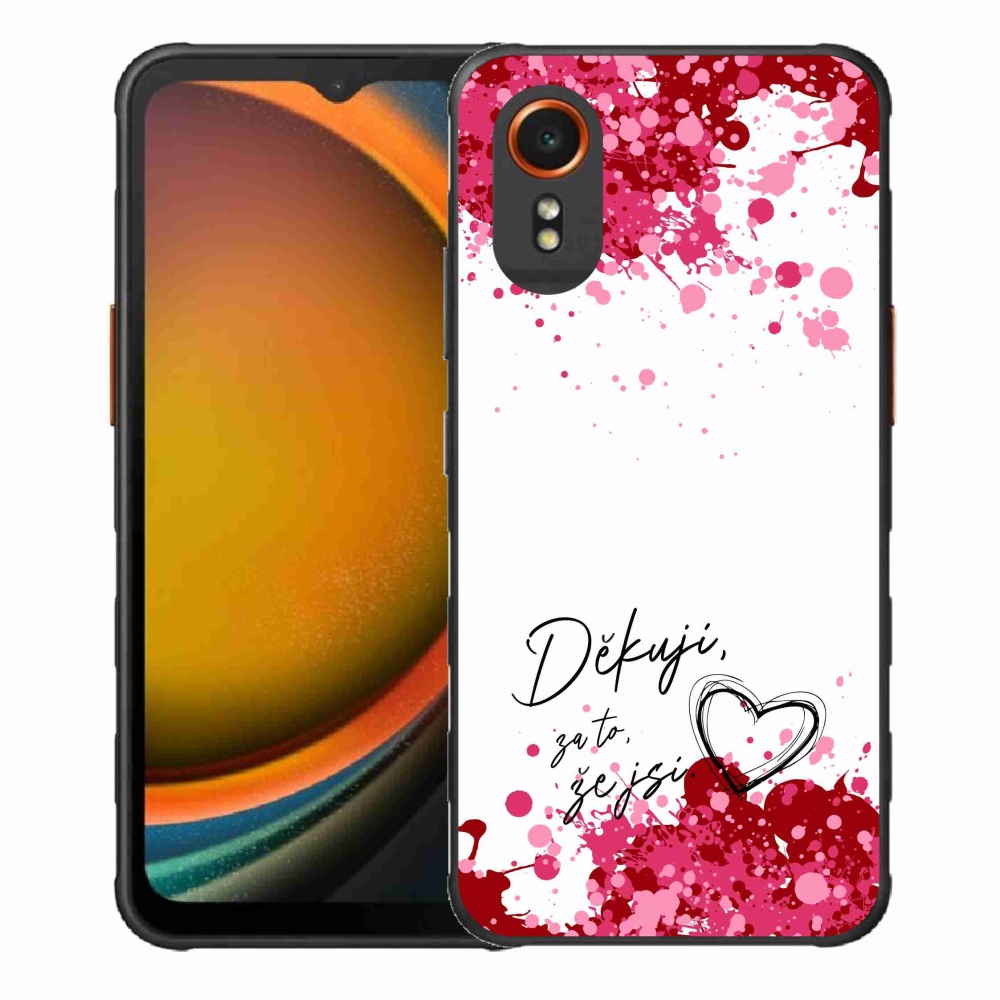 Gelový kryt mmCase na Samsung Galaxy Xcover 7 - zamilovaný text 2 bílé pozadí