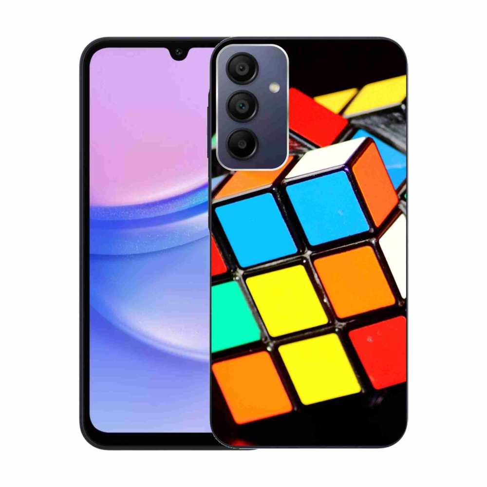 Gelový obal mmCase na Samsung Galaxy A15 4G/5G - rubikova kostka