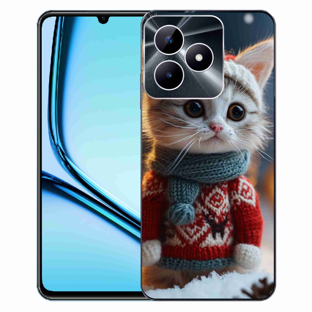 Gelový kryt mmCase na Realme Note 50 - kotě ve svetru