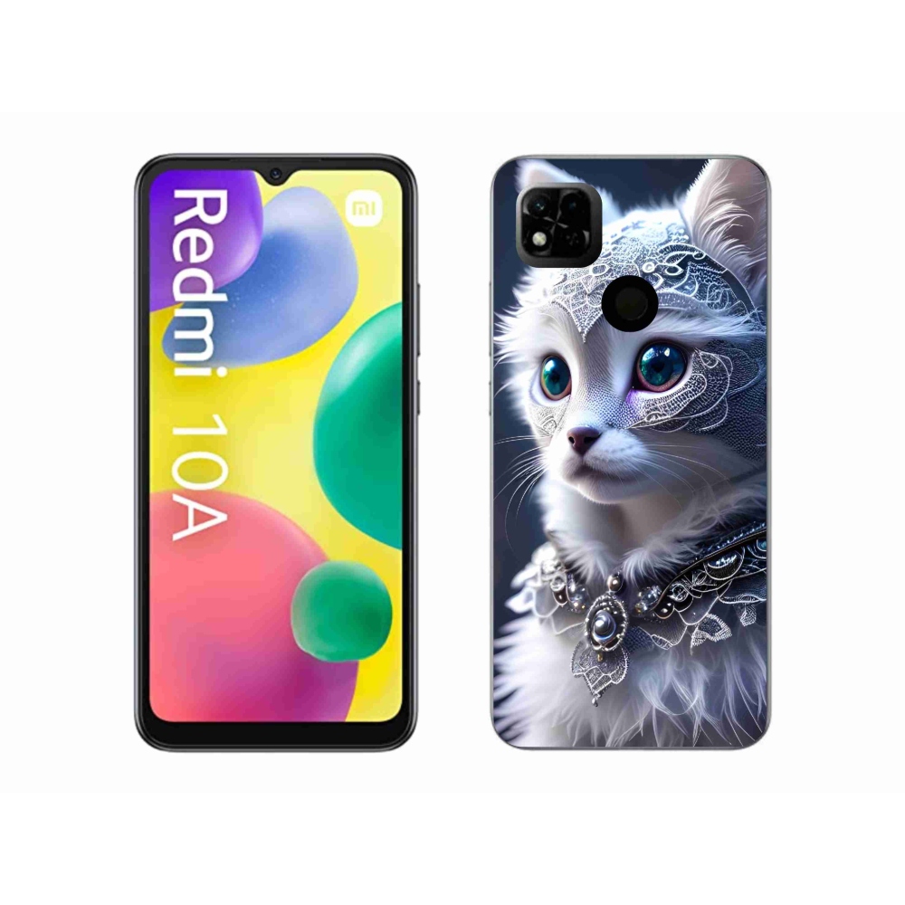 Gelový kryt mmCase na Xiaomi Redmi 10A - bílá kočka