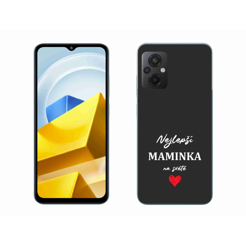 Gelový kryt mmCase na Xiaomi Poco M5 4G - nejlepší maminka 1 černé pozadí