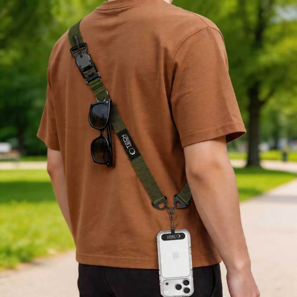 Tech-Protect C9S Rope Crossbody popruh na telefon - zelený