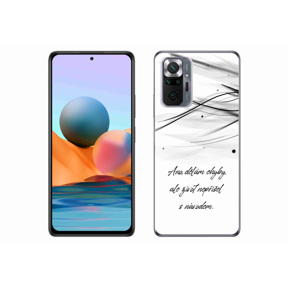 Gelový kryt mmCase na Xiaomi Redmi Note 10 Pro - citát bílé pozadí