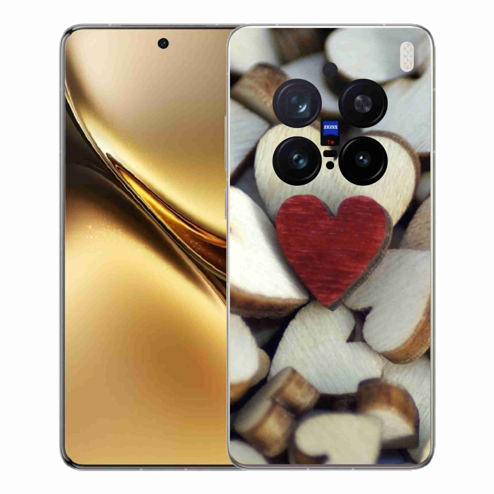 Gelový kryt mmCase na Vivo X200 Pro 5G - gravírované červené srdce 