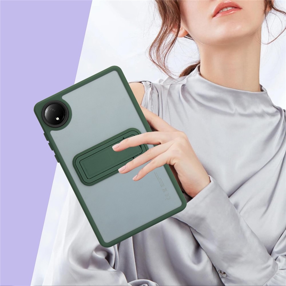 Skiny gelový obal s pevnými zády a výklopným stojánkem na Xiaomi Redmi Pad SE 8.7 - zelený