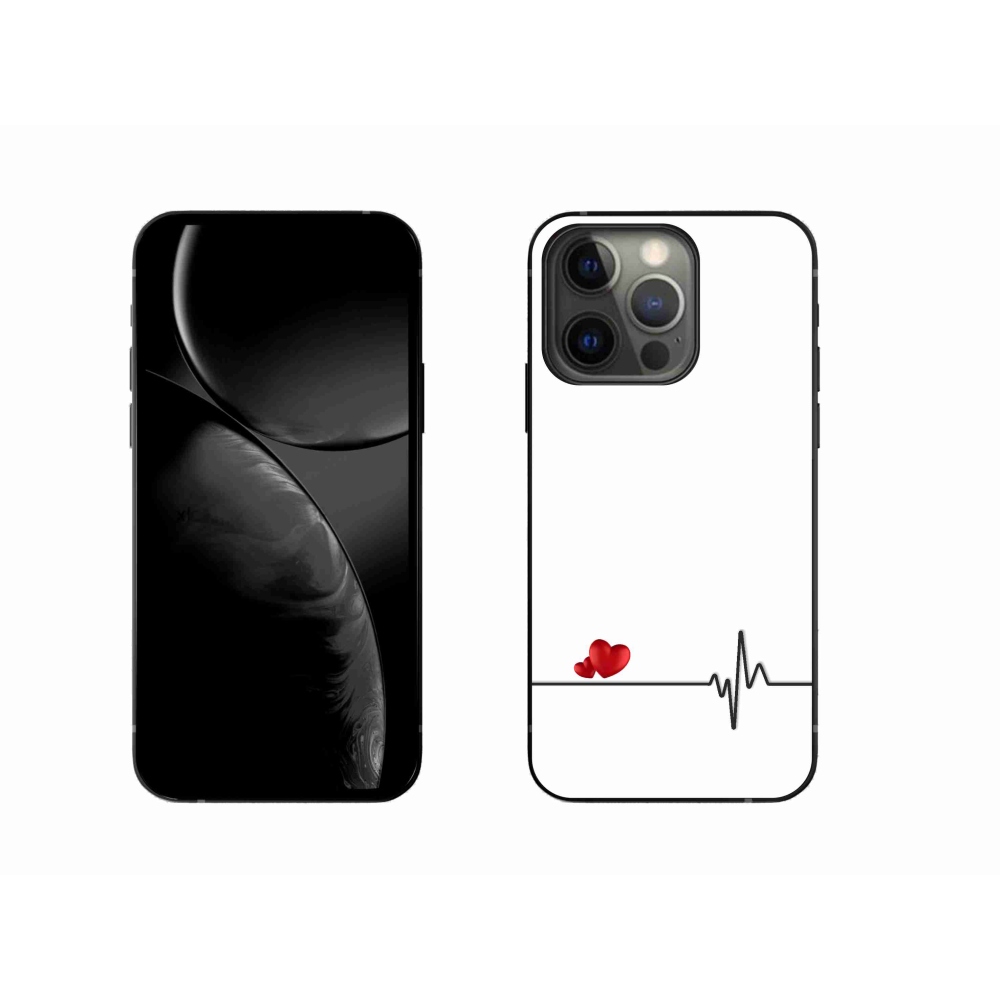 Gelový kryt mmCase na iPhone 13 Pro 6.1 - srdce a tep bílé pozadí