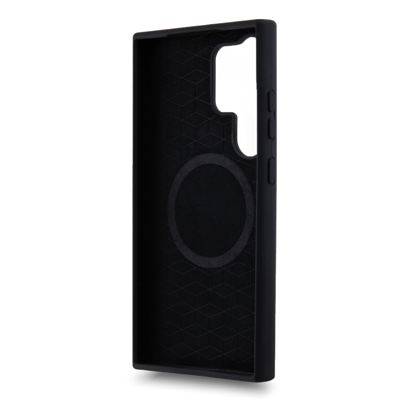 BMW M Printed Round and Logo Magsafe Silikonový Kryt pro Samsung Galaxy S24 Ultra Black
