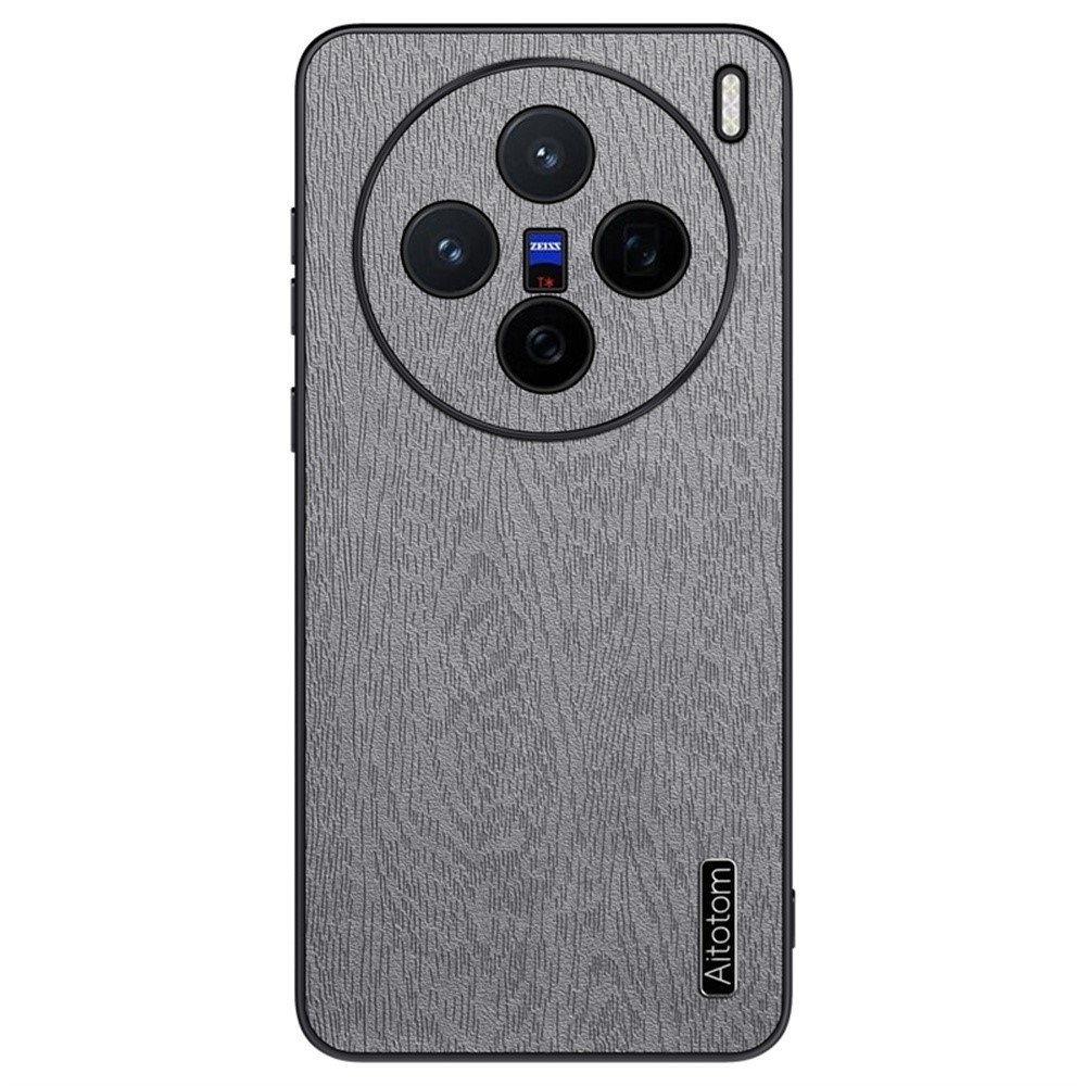Wood gelový obal potažený umělou kůží na Vivo X200 5G - šedý