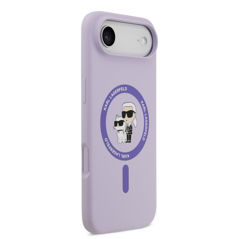 Karl Lagerfeld Liquid Silicone Karl and Choupette MagSafe Zadní Kryt pro iPhone 17 Air Purple