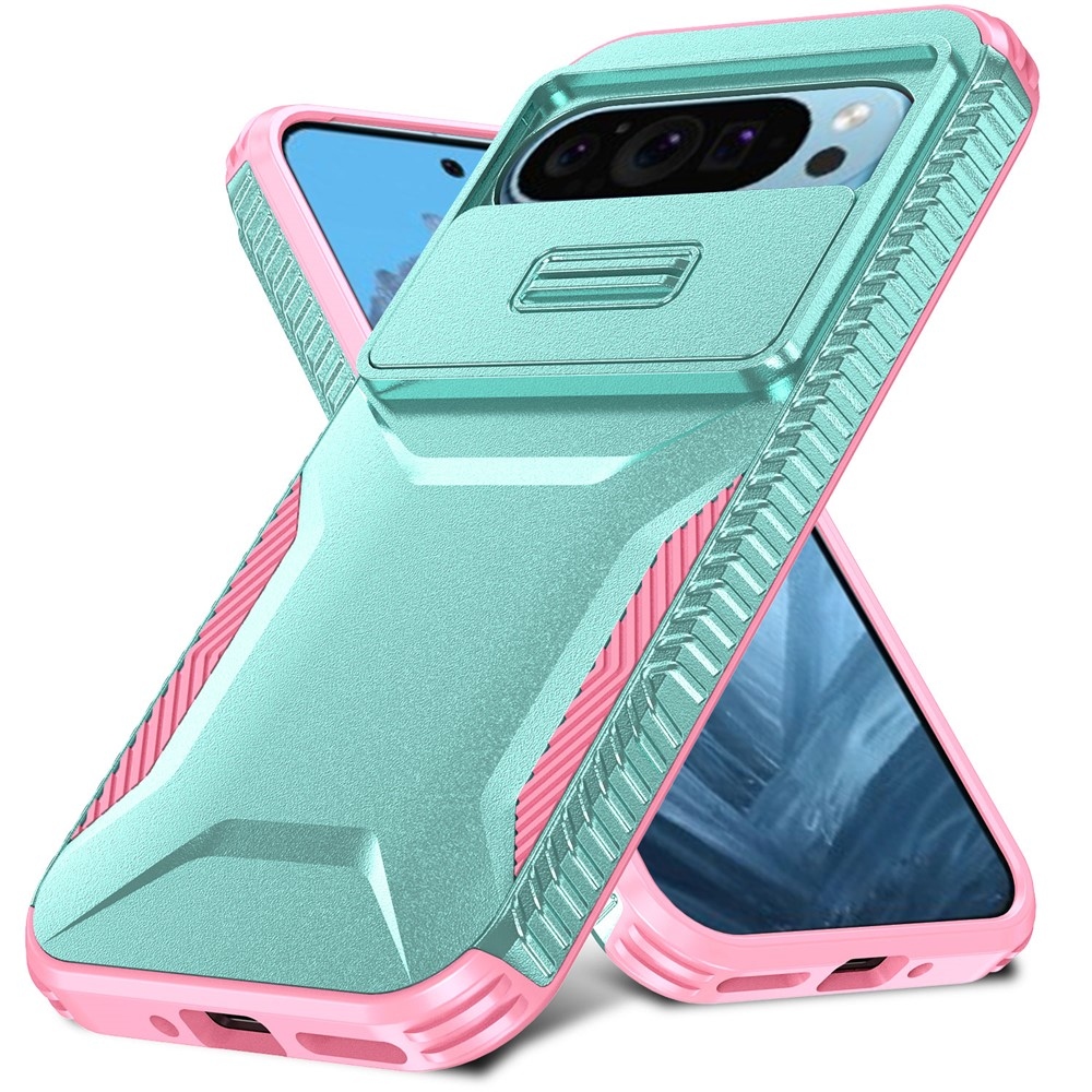Lid odolný kryt na Google Pixel 10 Pro - modrozelený/růžový