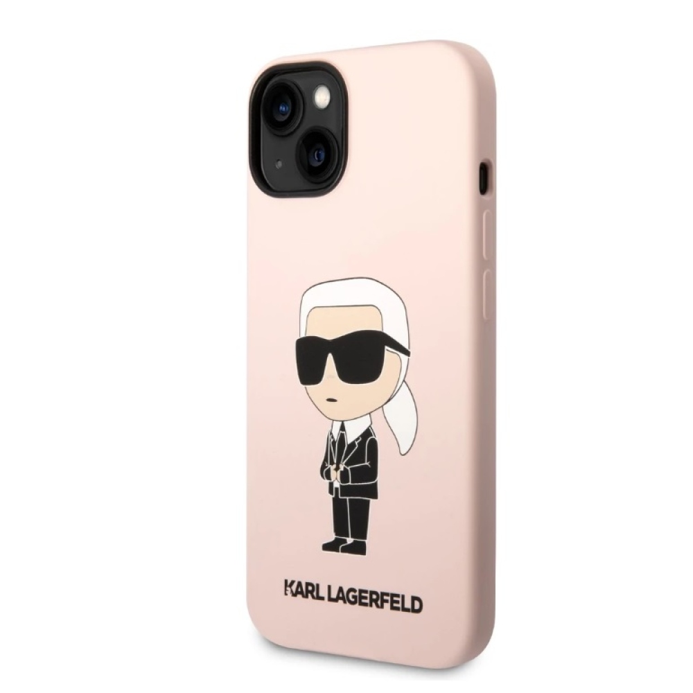 Karl Lagerfeld Liquid Silicone Ikonik NFT kryt iPhone 14 růžový