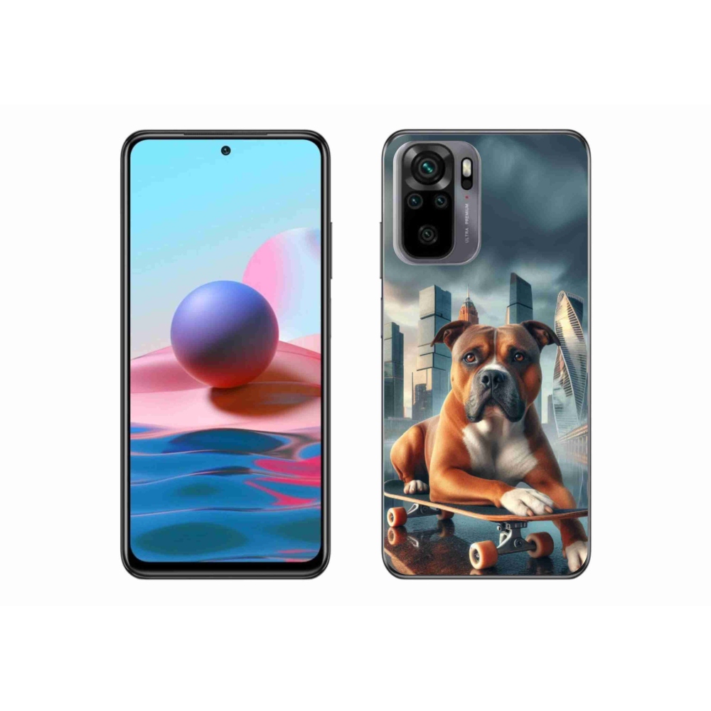 Gelový kryt mmCase na Xiaomi Redmi Note 10 4G - pes na skateboardu