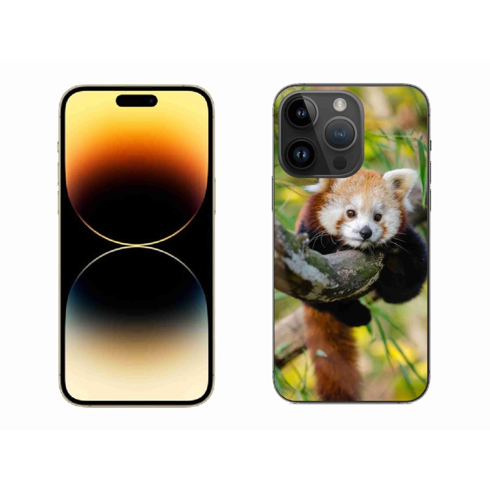 Gelový kryt mmCase na iPhone 14 Pro Max - panda červená