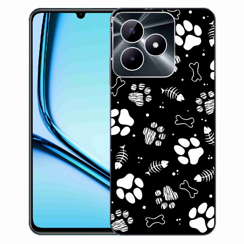 Gelový kryt mmCase na Realme Note 50 - psí tlapky