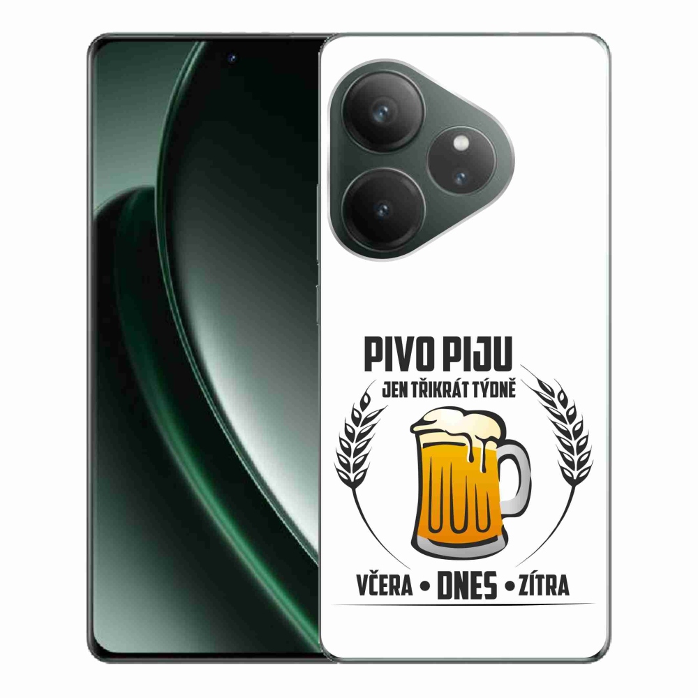 Gelový kryt mmCase na Realme GT 6 5G/GT 6T 5G - pivní motiv bílé pozadí