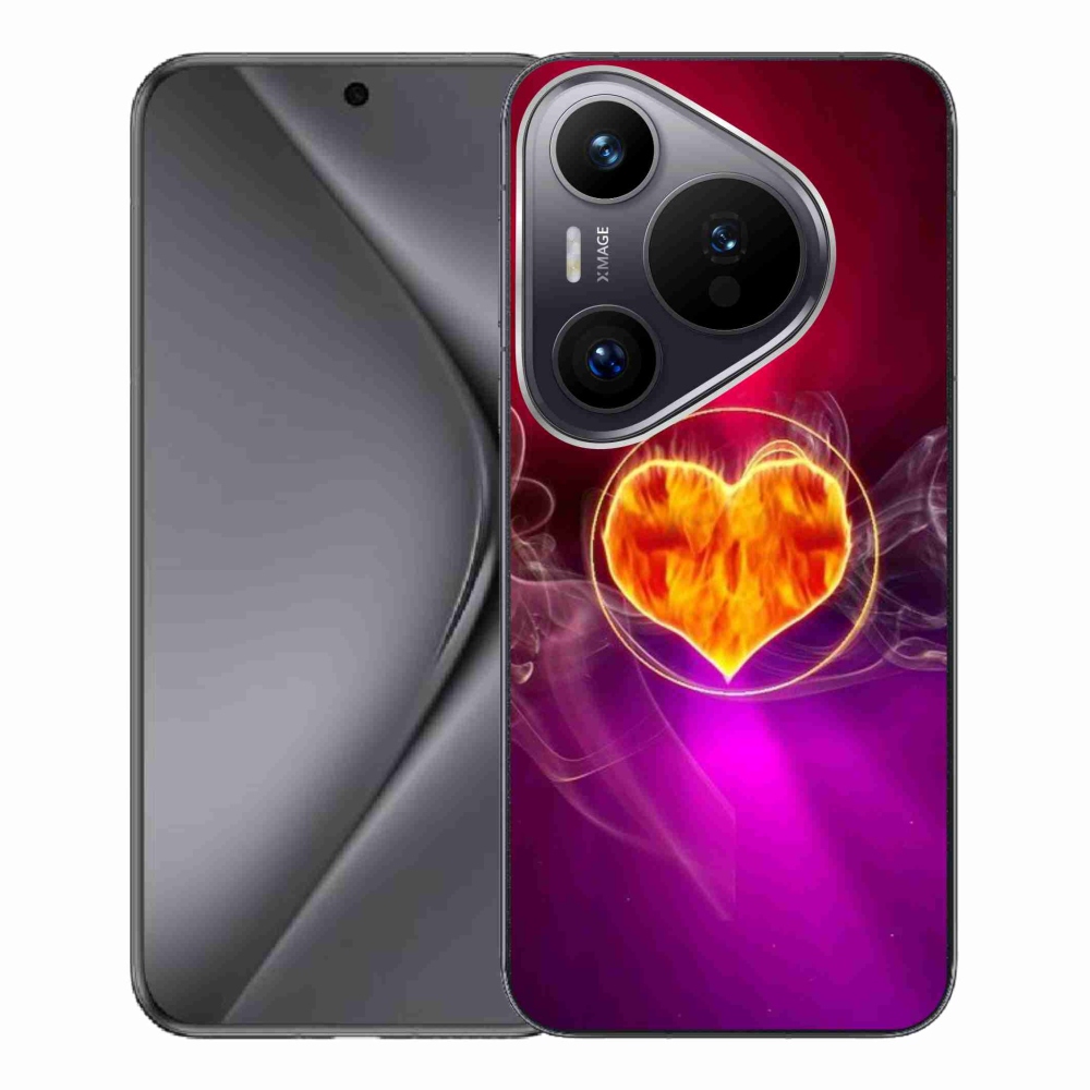 Gelový kryt mmCase na Huawei Pura 70 Pro - ohnivé srdce