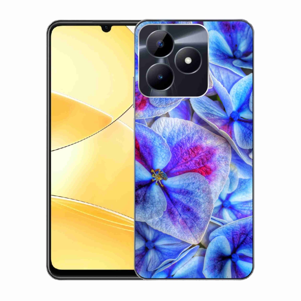 Gelový kryt mmCase na Realme C51/C53 - modré květy 1