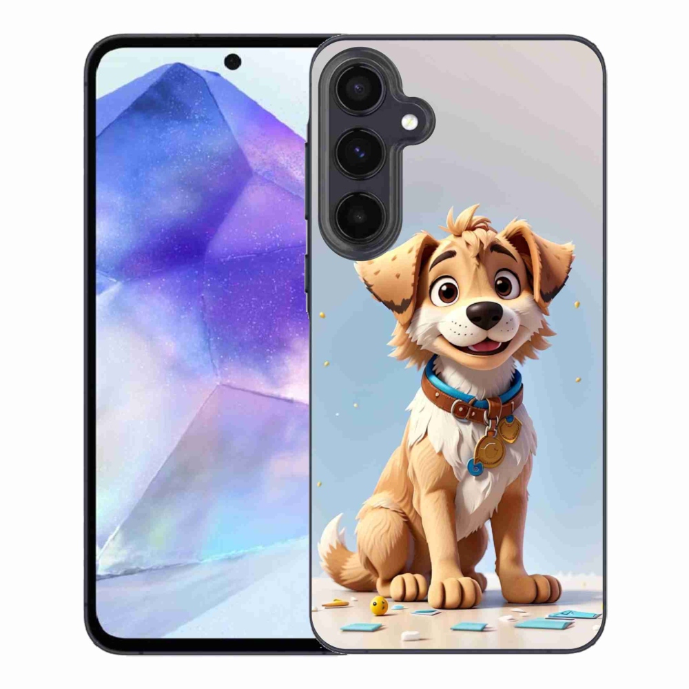 Gelový kryt mmCase na Samsung Galaxy A55 5G - kreslené štěně