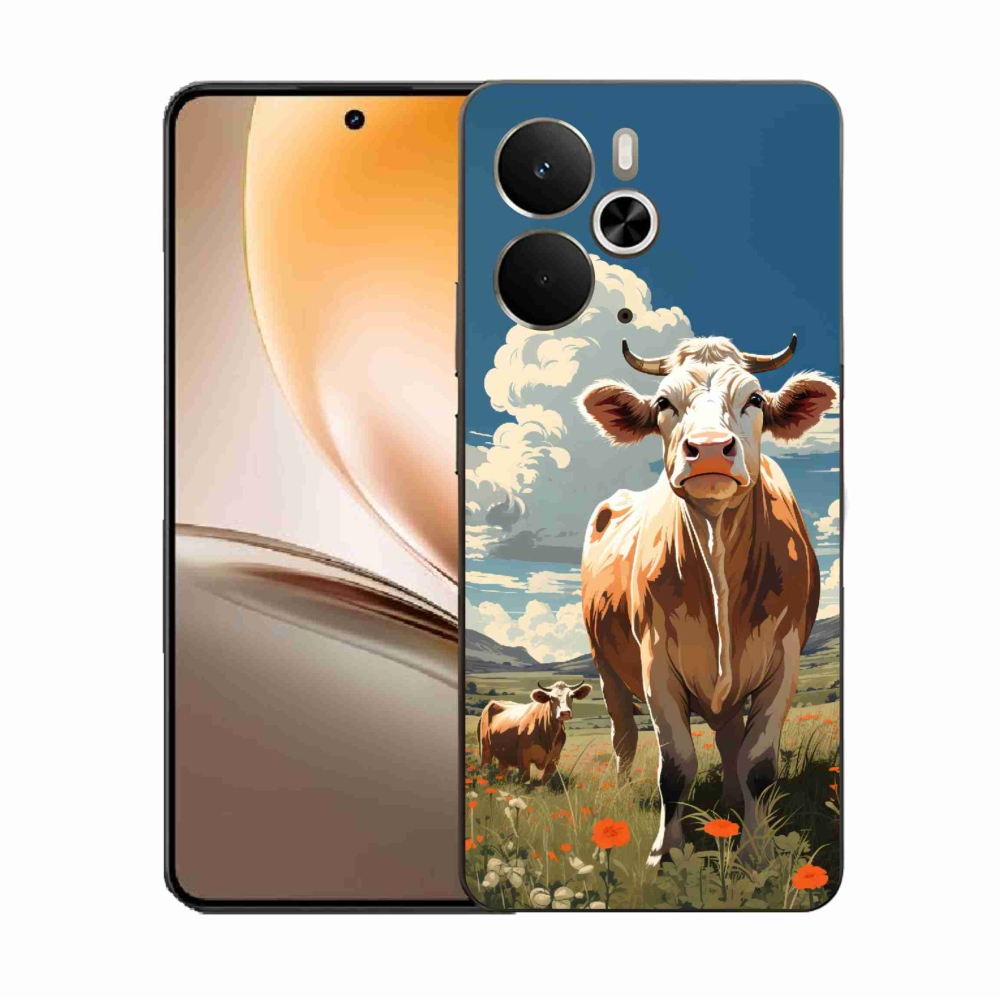 Gelový kryt mmCase na Realme 14 5G - krávy na louce