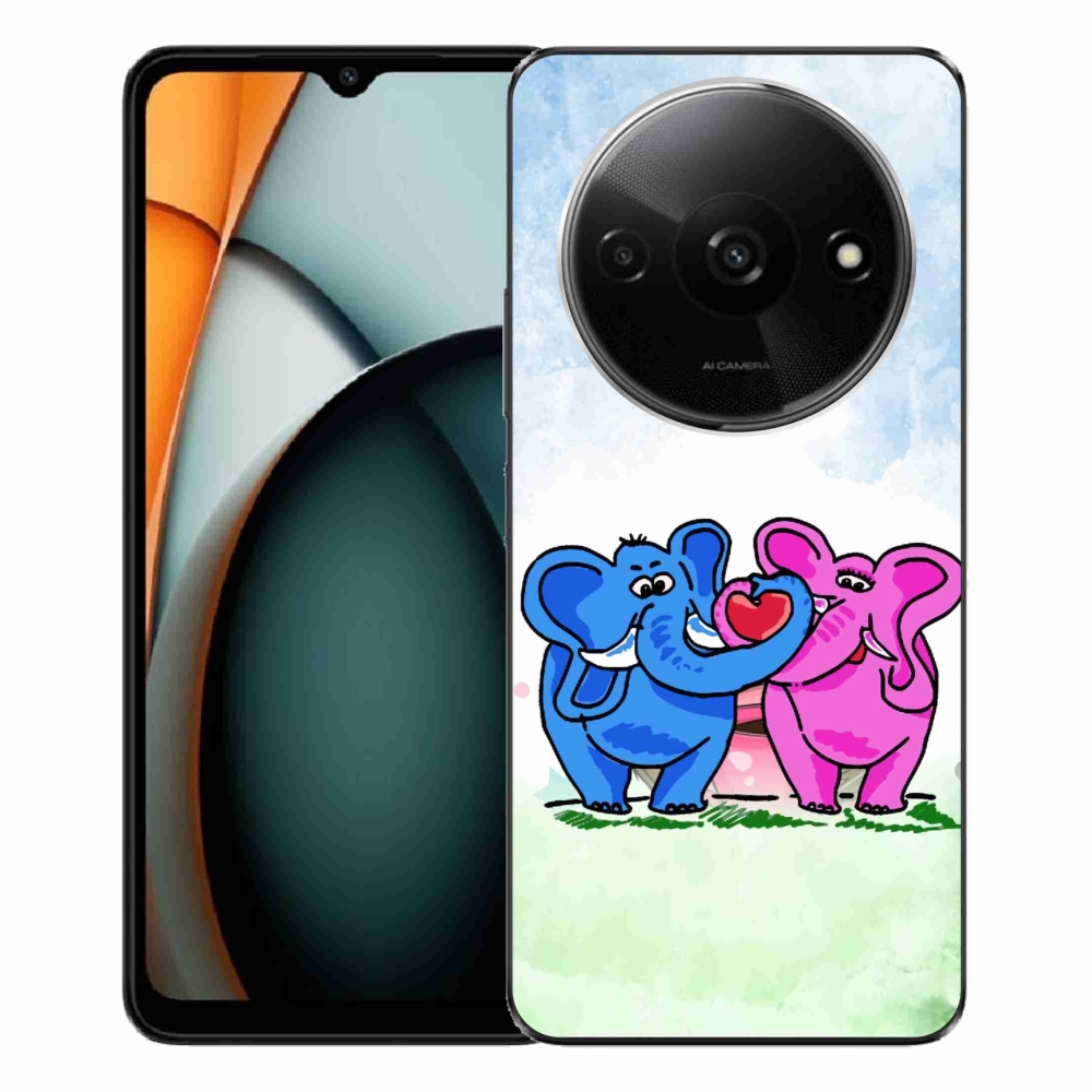 Gelový kryt mmCase na Xiaomi Redmi A3 - zamilovaní sloni