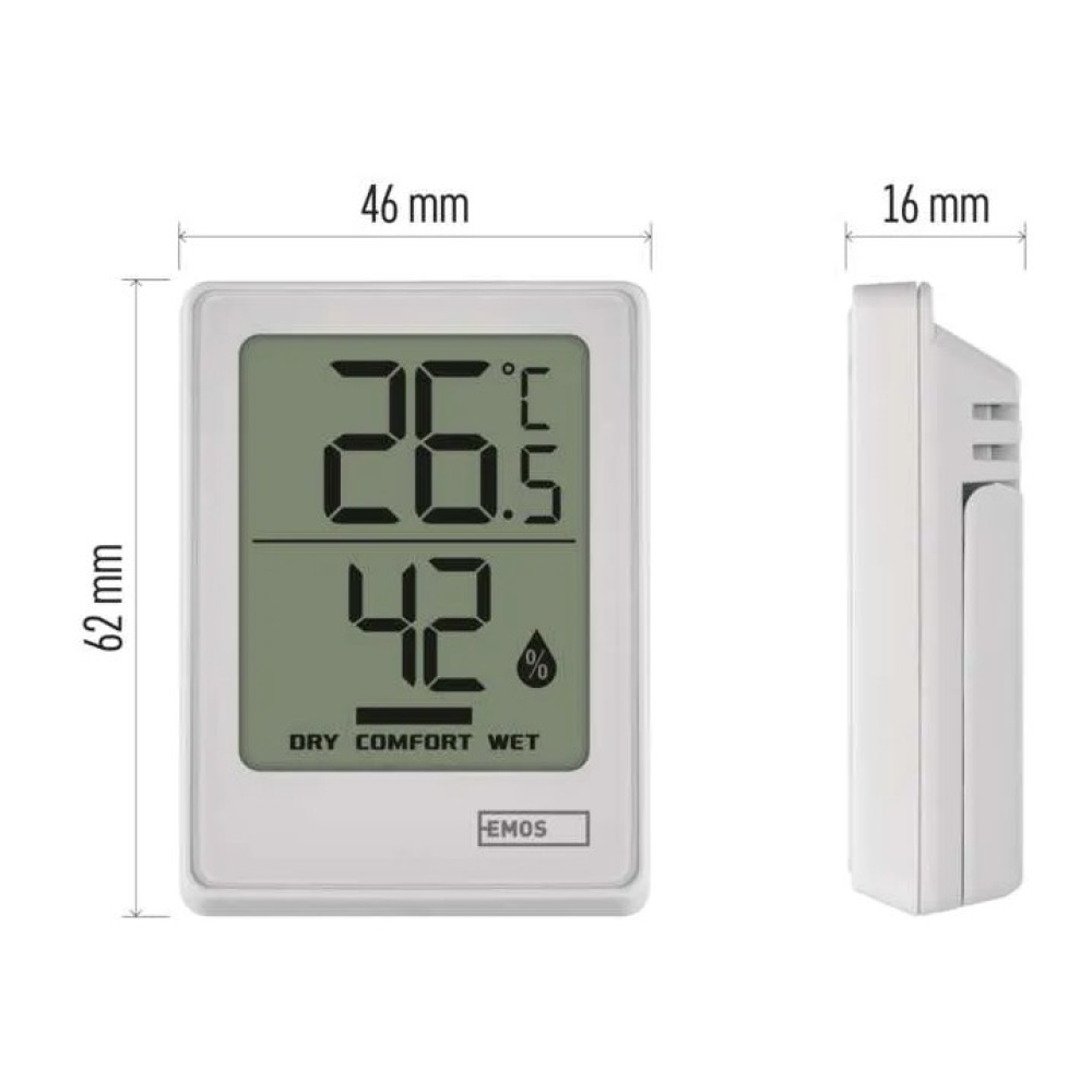 Digitální teploměr s vlhkoměrem, bezdrátové čidlo E0345