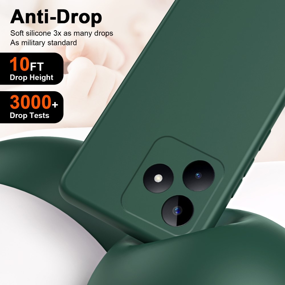 Matte gelový obal na mobil Realme C51/C53 - zelený