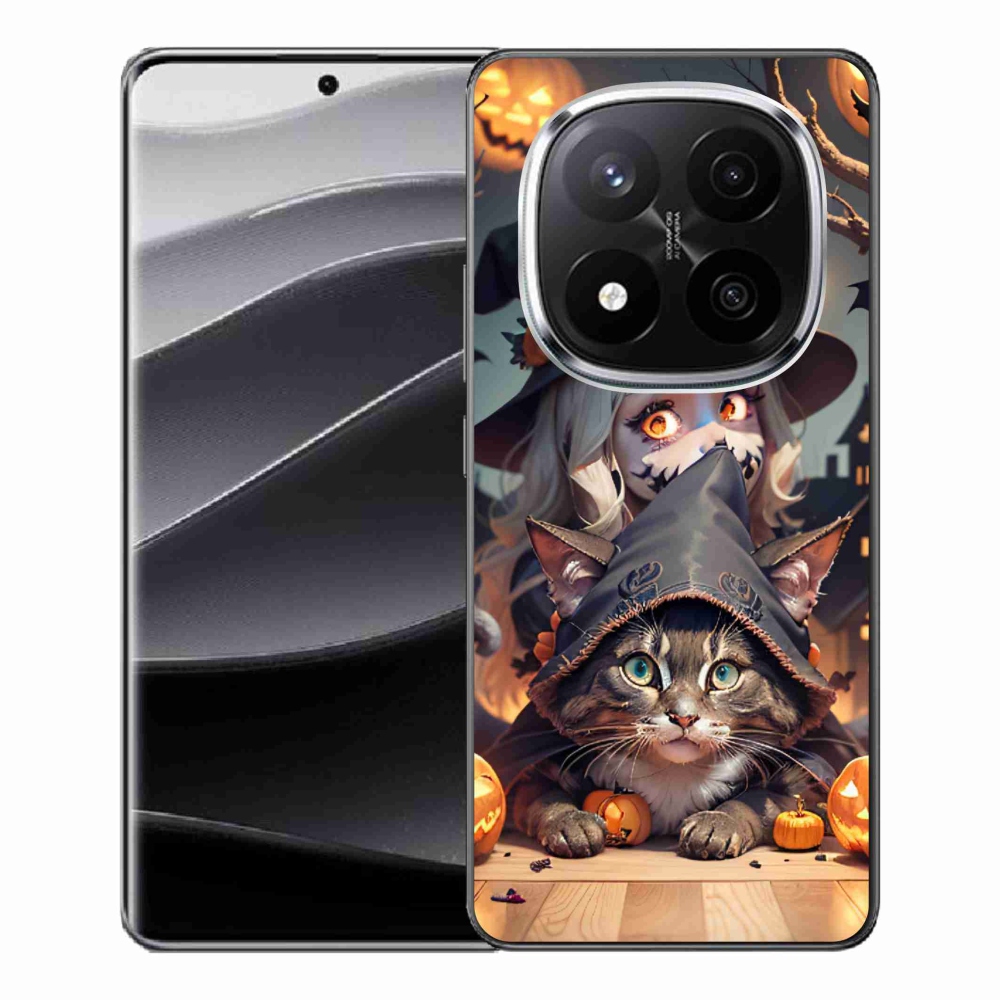 Gelový kryt mmCase na Xiaomi Redmi Note 14 Pro+ 5G - čarodějnice s kočkou