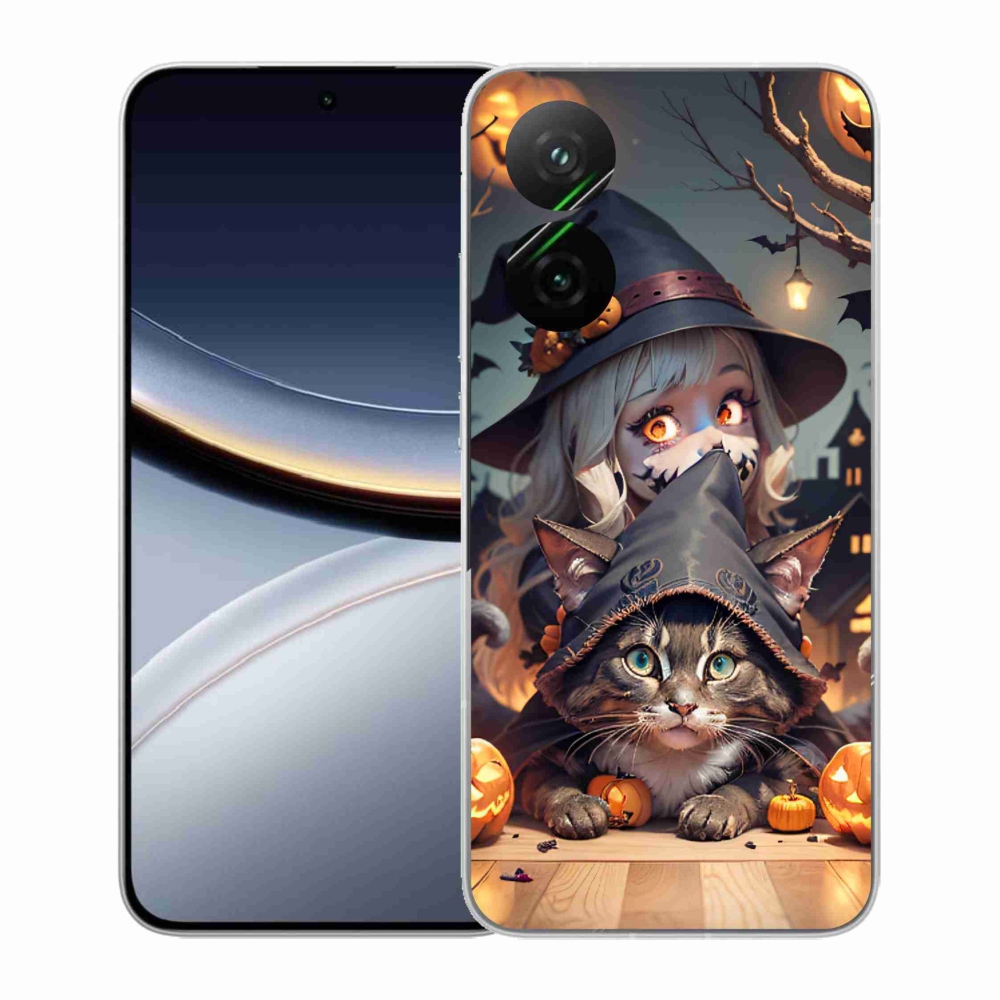 Gelový kryt mmCase na Xiaomi Poco F7 5G - čarodějnice s kočkou