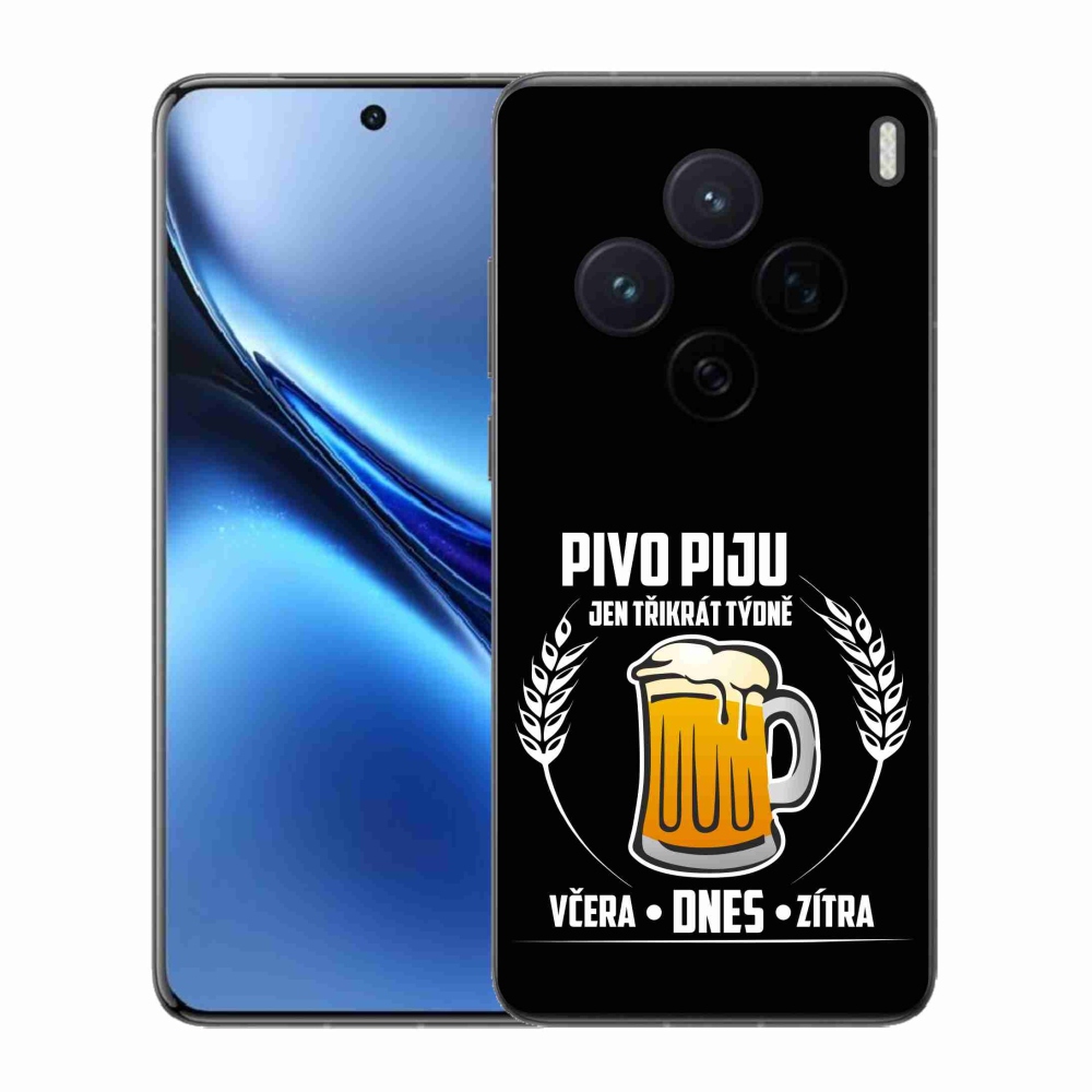 Gelový kryt mmCase na Vivo X200 5G - pivní motiv černé pozadí