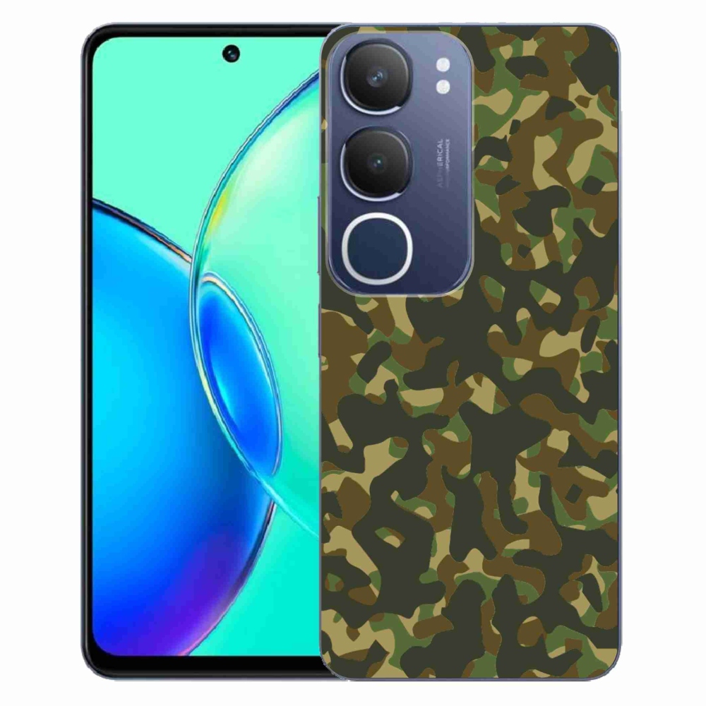 Gelový kryt mmCase na Vivo Y19s - maskáčový vzor 1