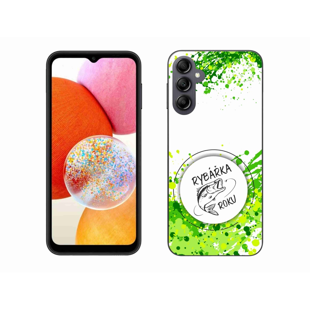 Gelový kryt mmCase na Samsung Galaxy A14 4G/5G - rybářka roku bílé pozadí