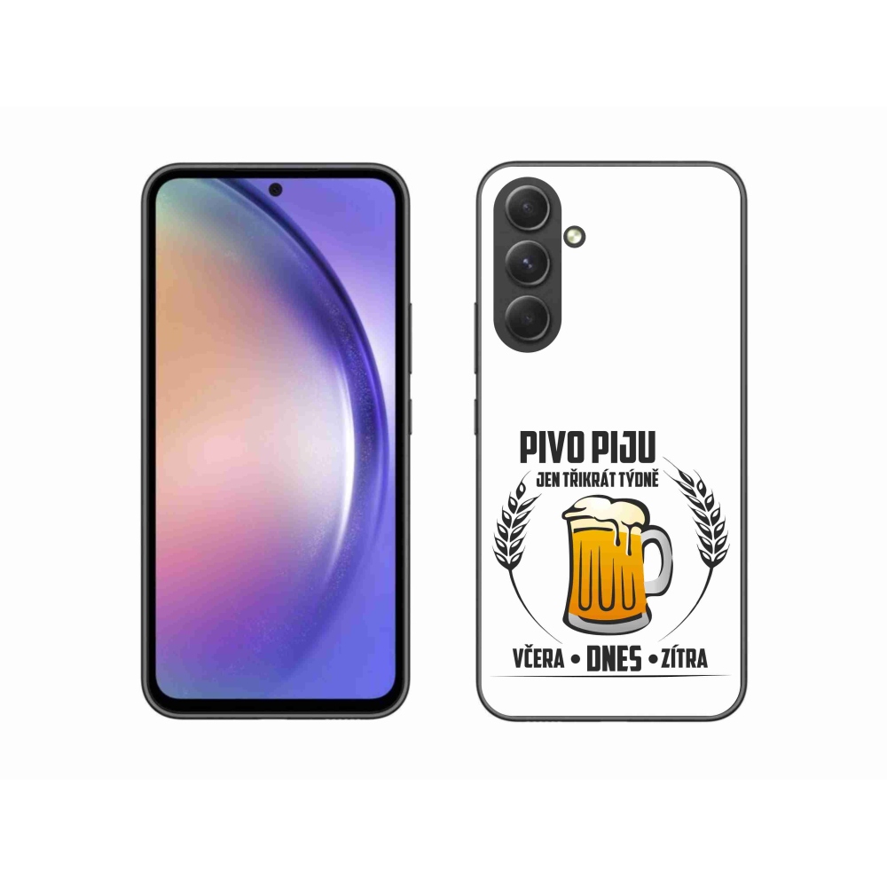 Gelový kryt mmCase na Samsung Galaxy A54 5G - pivní motiv bílé pozadí