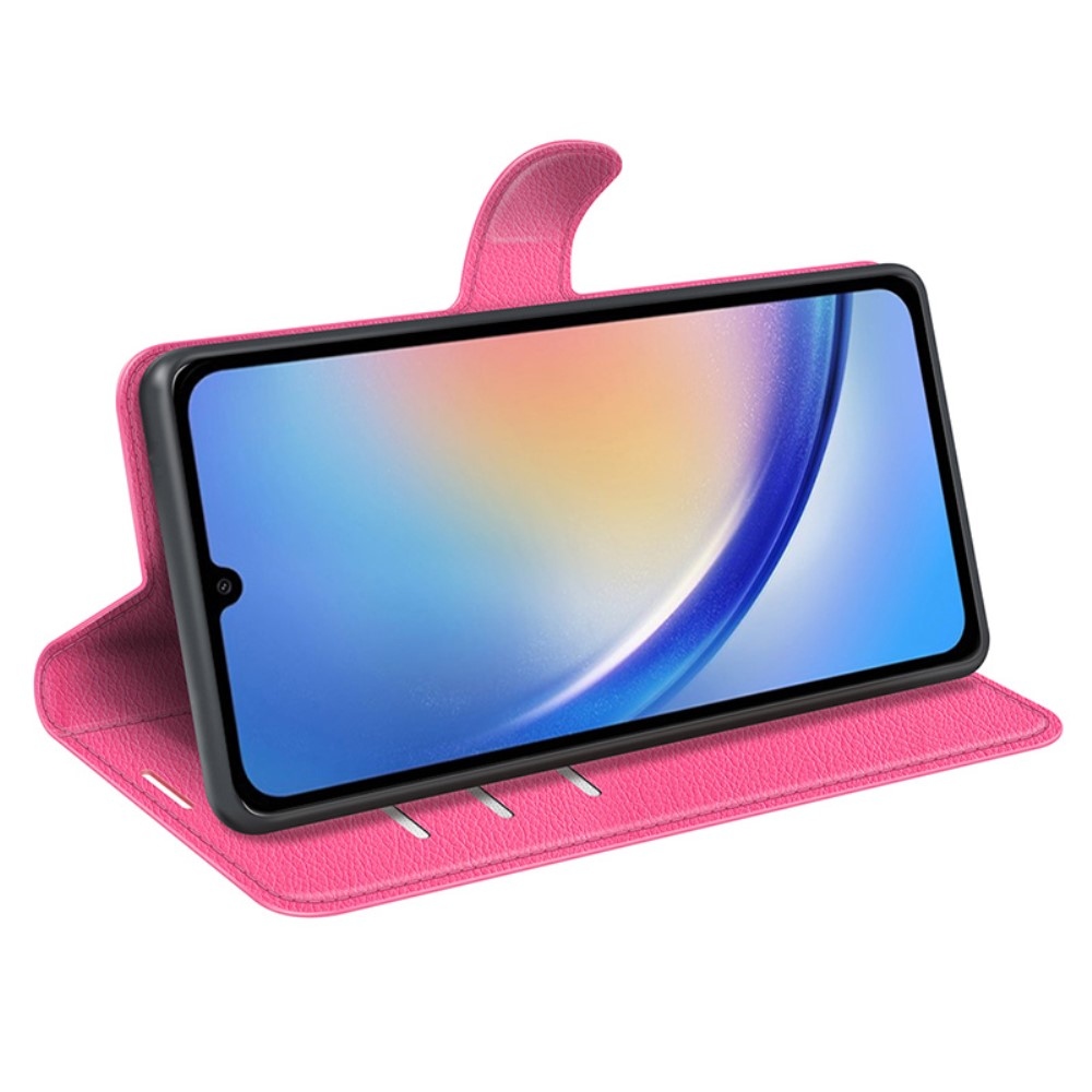 Litchi knížkové pouzdro na Samsung Galaxy A35 5G - rose