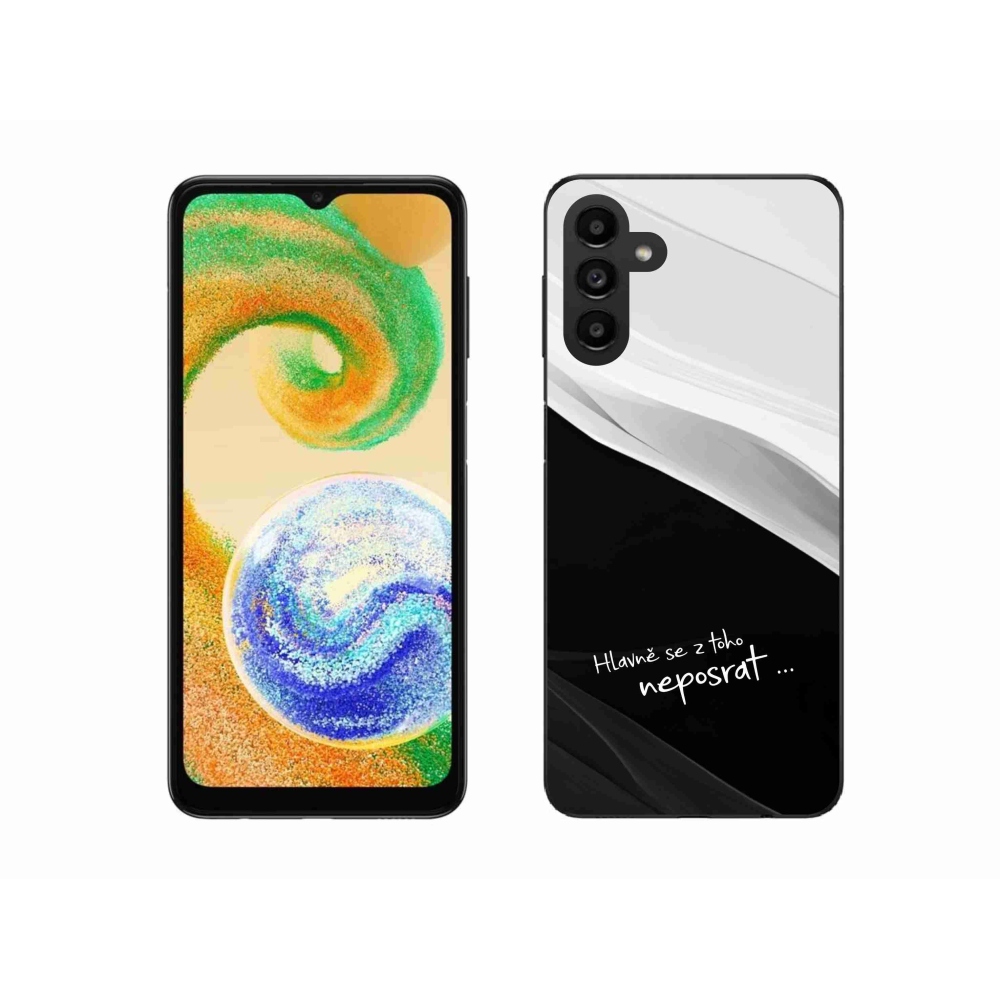 Gelový kryt mmCase na Samsung Galaxy A04s (164.7x76.7x9.1mm) - vtipný text 13 černobílé pozadí